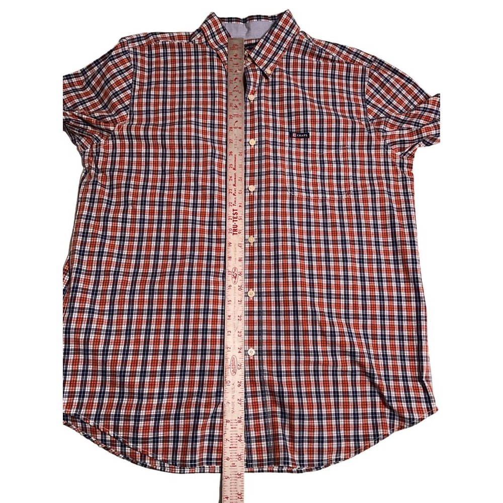 Chaps Large Long‎ Sleeve Navy & Orange Men’s Shirt Button Down Collar - Picture 5 of 8